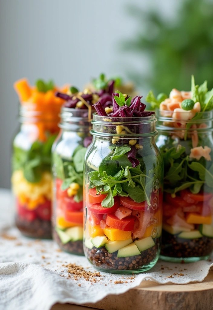 21 Meal Prep Hacks That Make Healthy Eating a Breeze (You Won't Believe #10!) - 19. Try Mason Jar Salads
